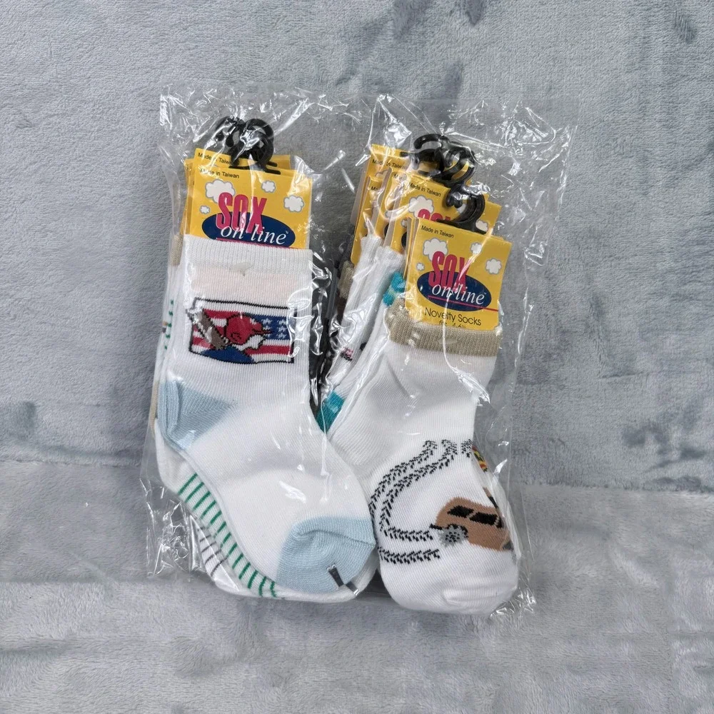 Sox On Line Kids Novelty Crew Socks Lot Baseball Giraffe Bear Multi Color 325R